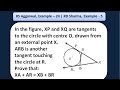 Circles class 10. XP and XQ are two tangents to a circle with centre O. Prove that XA+AR=XB+BR.