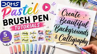 Doms Pastel Brush Pen Calligraphy ✨ 5 Background Designs & Quotes