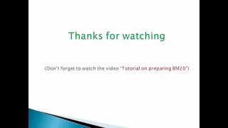 Tutorial on Filling of BM2 for Budget Preparation