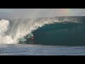 One gigantic tahitian slab with manea fabisch not teahupoo bodyboarding surf wave wipeout
