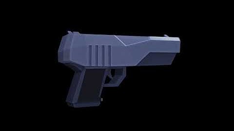 Low Poly Gun Blender Turntable Game Model