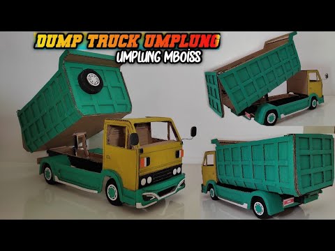 MEMBUAT MINIATUR DUMP TRUK UMPLUNG MBOISS DARI KARDUS BISA OLENG