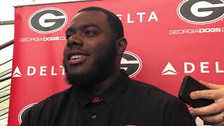 Georgia OT Andrew Thomas, @MikeGriffith32 video