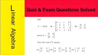 [University Linear Algebra] Block Matrix Product: Y = ABA (Quiz-Exam level questions)