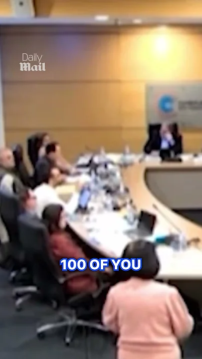 Moment when councillor meeting erupts into chaos