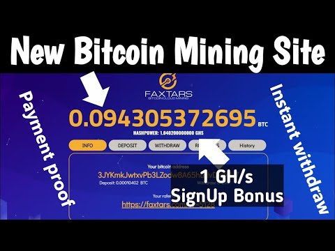 FAXTARS.com NEW 0.004 FREE BITCOIN CLOUD MINING SITE || LIVE DEPOSIT AND WITHDRAW ||
