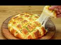 Einfache und schnelle Brotrezept. Das Lieblingsrezept meines Mannes - Käse-Knoblauch-Brot. ASMR