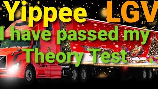 I have passed my theory test today for LGV category C, multiple questions, hazard perception and CPC