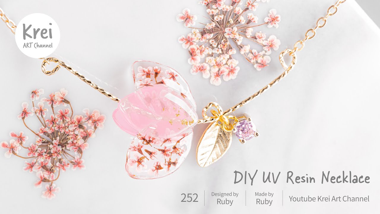 UV レジン】DIYでドライフラワーネックレスを作りました〜♪ UV Resin