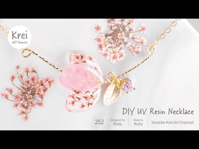 UV レジン】DIYでドライフラワーネックレスを作りました〜♪ UV Resin