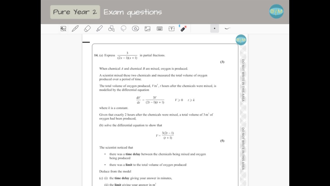 A Level maths June 2022 Question 14 Paper 2 Edexcel - YouTube