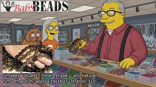 Smokey Quartz Olive Shape, All Natural. Smooth Polish, Approx 10X14 15 Strands 10