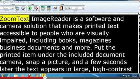 ZoomText ImageReader