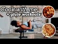 #KickinItWithKim 💕Cook with me (Jerk Pasta + more) & Glute workouts. Gotta get this booty right!