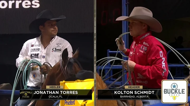 Jonathan Torres / Kolton Schmidt win Wrangler NFR Round 8 with 3.8s
