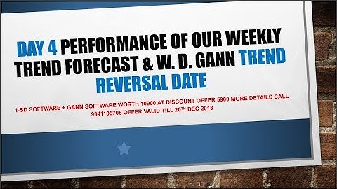 Day 4 performance  W. D. Gann trend reversal date & weekly trend