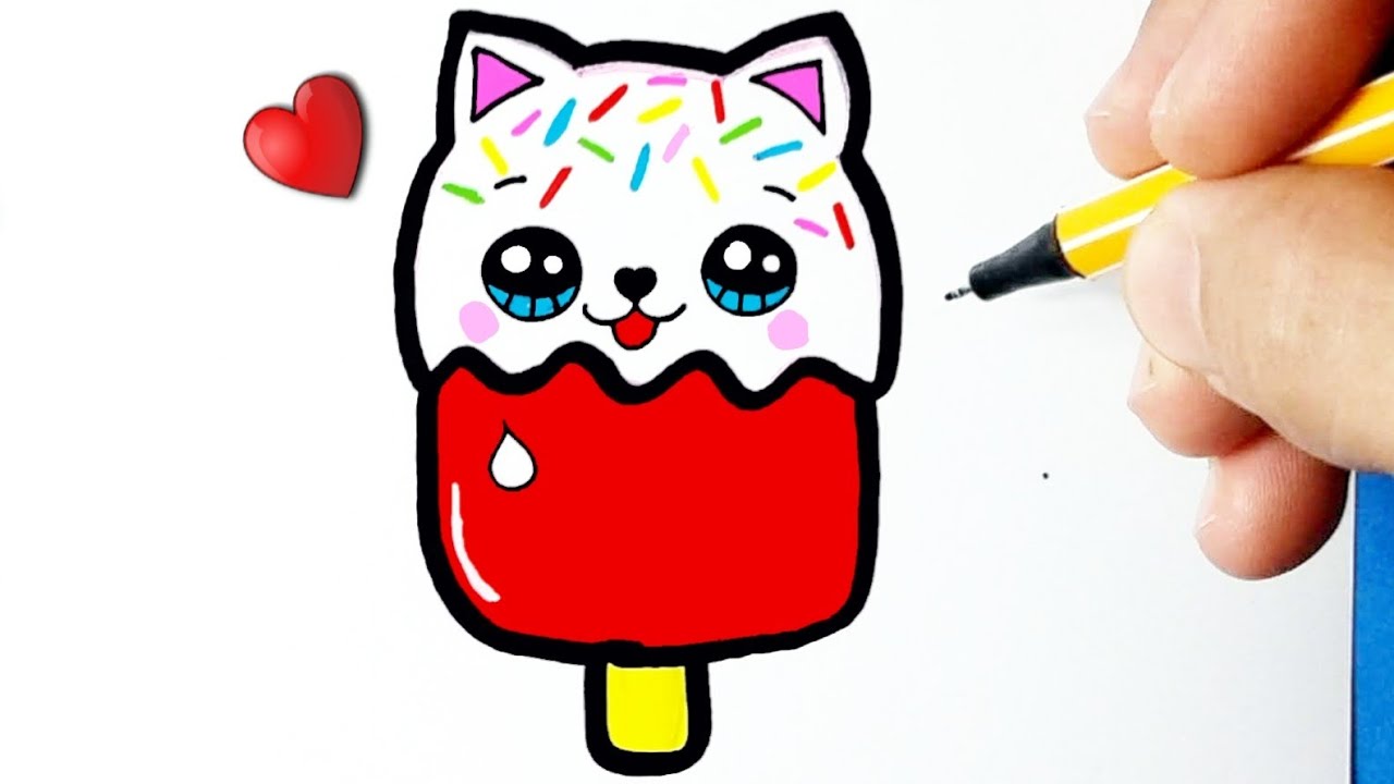 Cómo Dibujar Paletas Kawaii Lindo Gatito ♥ Dibujos Kawaii Dibujos