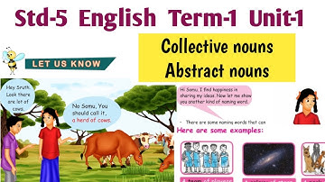 5th Std English Term 1 Unit 1 Let us know | Collective Noun | Abstract Noun | Samacheer Kalvi