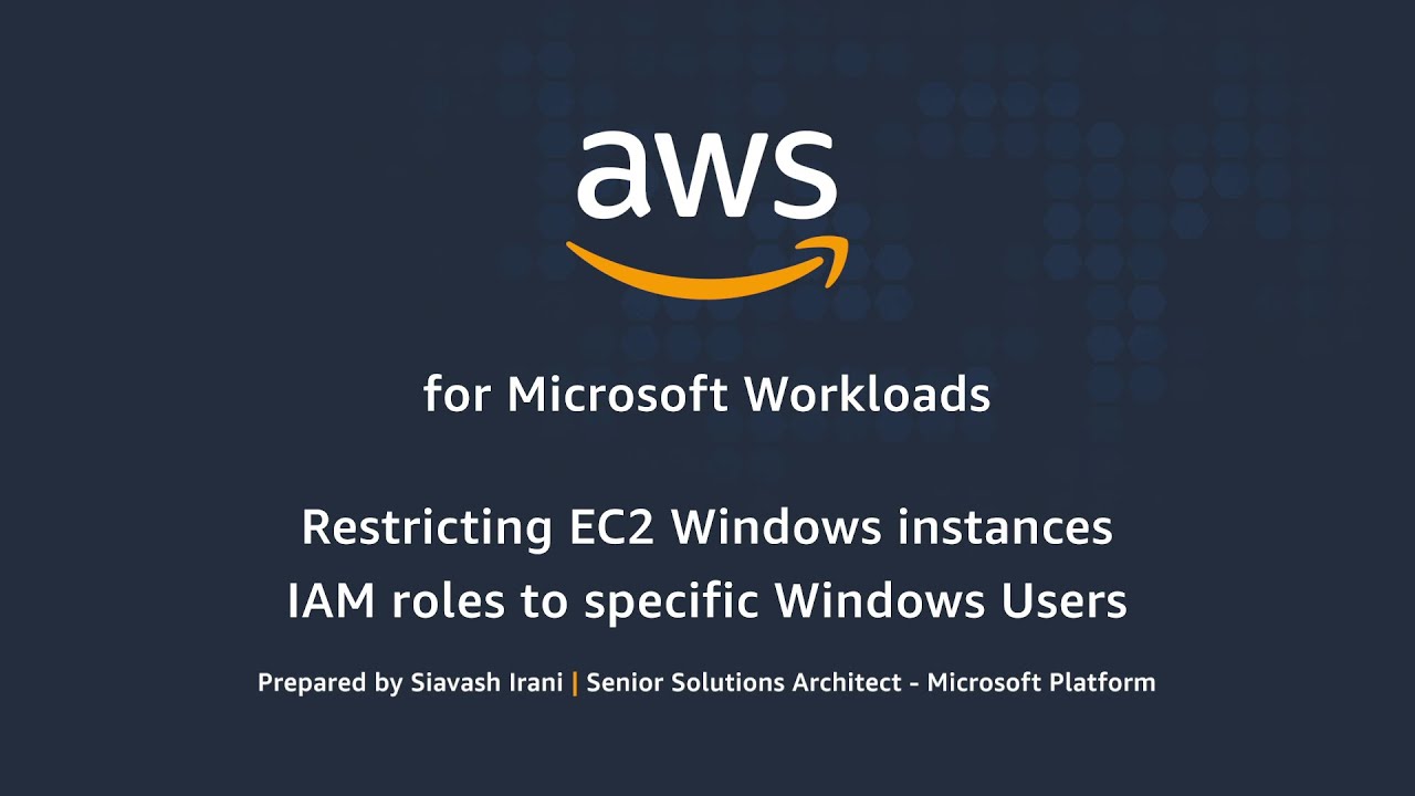 Restricting Iam Roles For Ec2 Windows Instances To Specific Windows Users Youtube