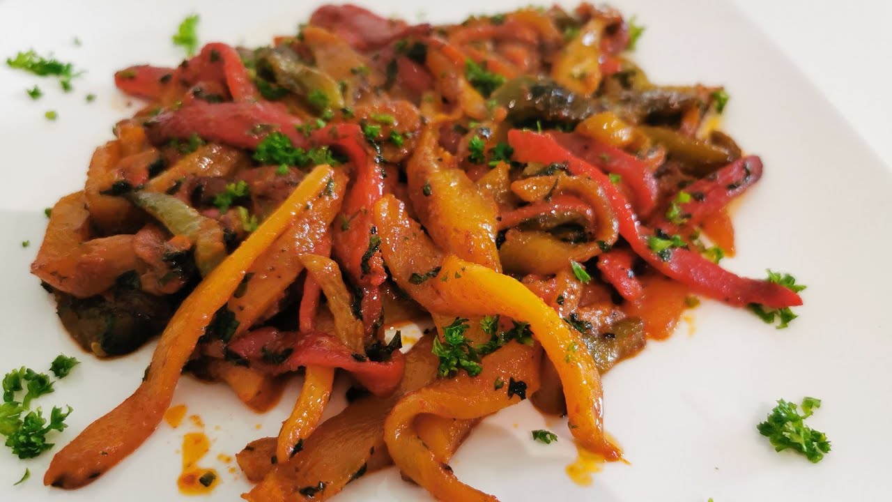 3 перца с чесноком и петрушкой (шармула) вкусные 😋