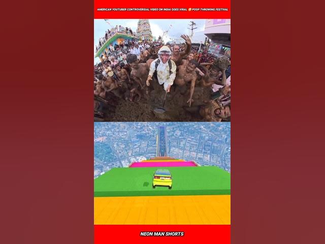 American YouTuber Controversial Video on India Viral 😳 Tyler Oliveira Poop Throw Festival #shorts