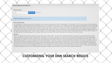 Customizing Your DNN Search Results