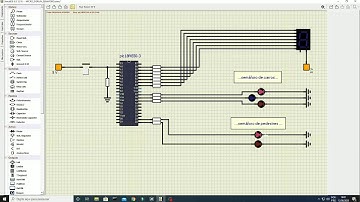 Prática semáforo com passagem de pedestre utilizando o SimulIDE e o compilador MPLABX XC8