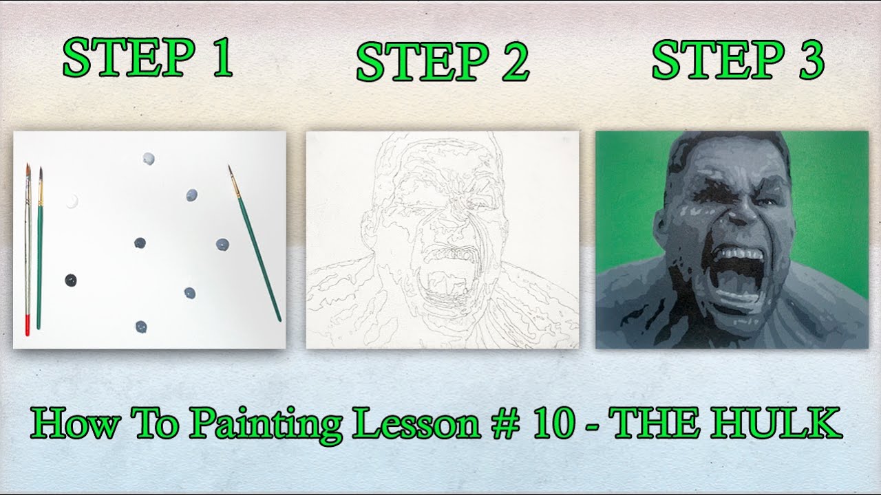 The Hulk painting tutorial | Marvel | beginners painting guide - YouTube