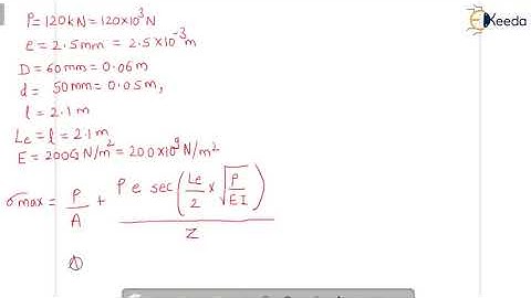 Problem based on Secant formula - Introduction to Columns and Struts  - Structural analysis 1