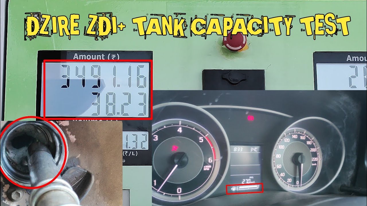 Dzire Zdi plus Tank Capacity test Dzire Zdi mileage test dzire zxi
