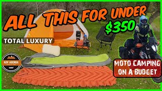 MOTORCYCLE CAMPING GEAR 2024 | BEST BUDGET MOTO CAMPING SETUP FOR UNDER $350 | MOTO CAMP IN LUXURY