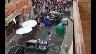 Испания/Ультрас Атлетик(Бильбао) движуют с полицией