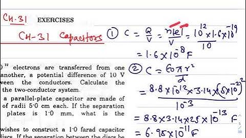 L2 HC Verma Solutions | Chapter 31 Capacitors: Exercise Questions 1 to 10 | Chandra Sir Physics