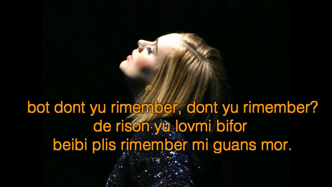 PRONUNCIACION DE Adele  Don't you remember