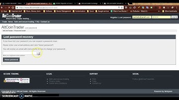 How to recover password on AltCoinTrader.co.za