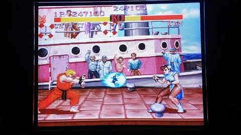 Capcom Generation 5 (Sega Saturn) on CRT TV via SCART RGB - World Warrior - Chun LI - Hardest