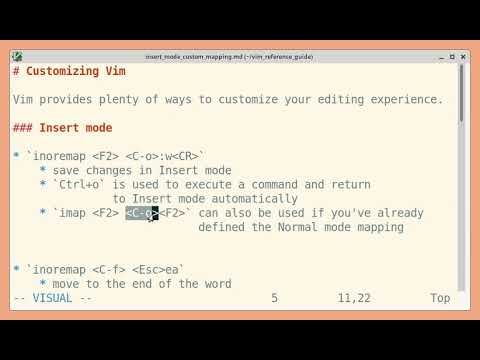 Customizing Vim: Insert mode mappings
