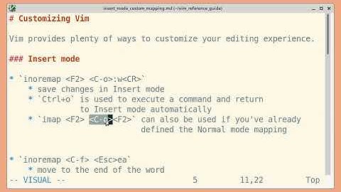 Customizing Vim: Insert mode mappings