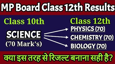 क्या मध्यप्रदेश बोर्ड कक्षा 12वीं का रिजल्ट फार्मूला सही है 🤔