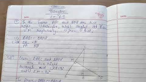 In the Figure, ABC and AMP are two right triangles, right angled at 