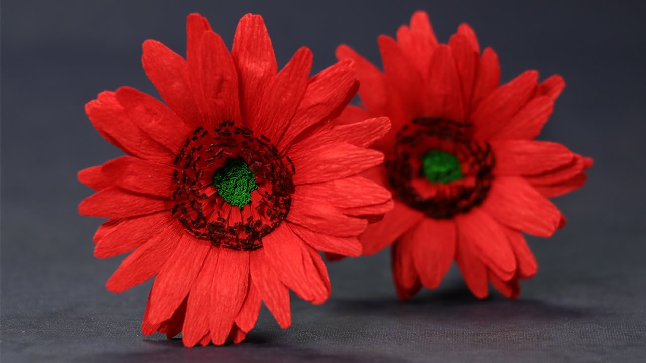 paper flowers duplex paper gerbera daisy flower craft paper flower craft youtube