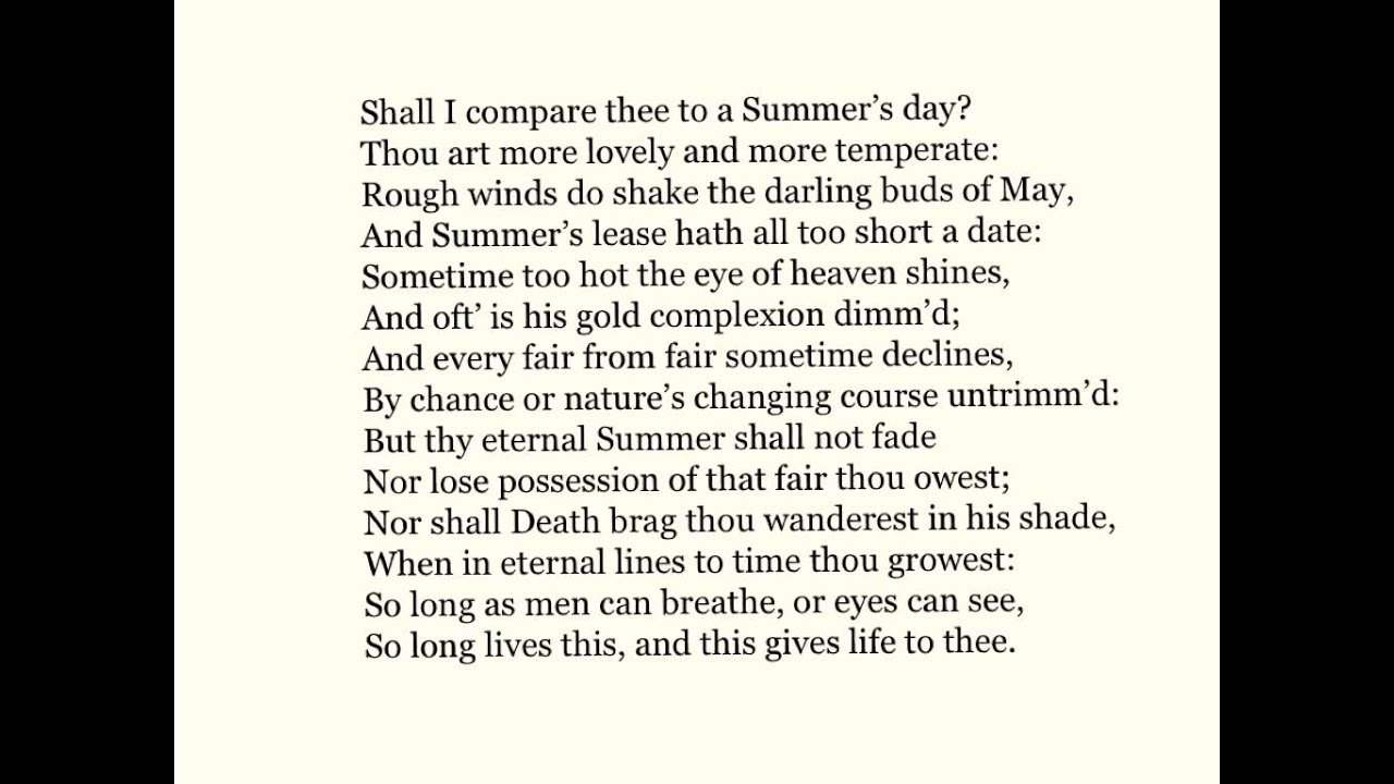 Shakespeare Sonnet 18 Comparison