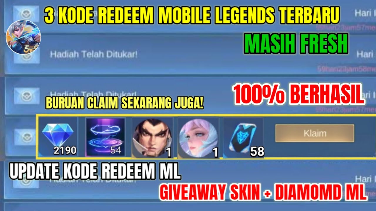 BURUAN REDEEM! 3 KODE REDEEM ML TERBARU KODE REDEEM MOBILE LEGENDS HARI ...