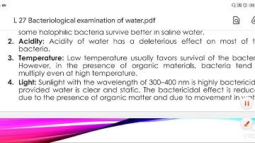 Bacteriological examination of water part1