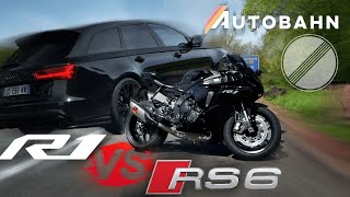AUDI RS6 730 CH STAGE 3 VS YAMAHA R1 205 CH 2023 !!!