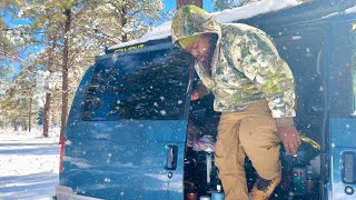 Van Camping in a -10 ❄️ Snowstorm