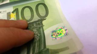 BANKNOTE 100 EUR BILL REAL VS FAKE