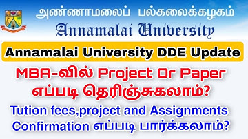 Annamalai University DDE 3 Updates-Project,Assignments, Projects Confirmation 👍