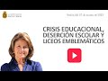 Patricia Matte Larraín: “Crisis educacional, deserción escolar y liceos emblemáticos”