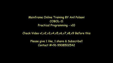 Mainframe COBOL For Beginners | COBOL 11 V10 CBLPGM07 | MATCHING LOGIC |Anil Polsani |+91-9908502542